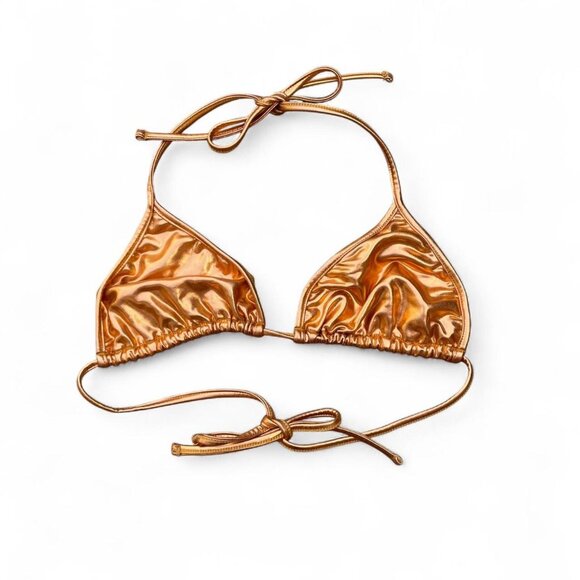 ✩ metallic golden sunset triangle bikini top ✩ - Picture 1 of 4